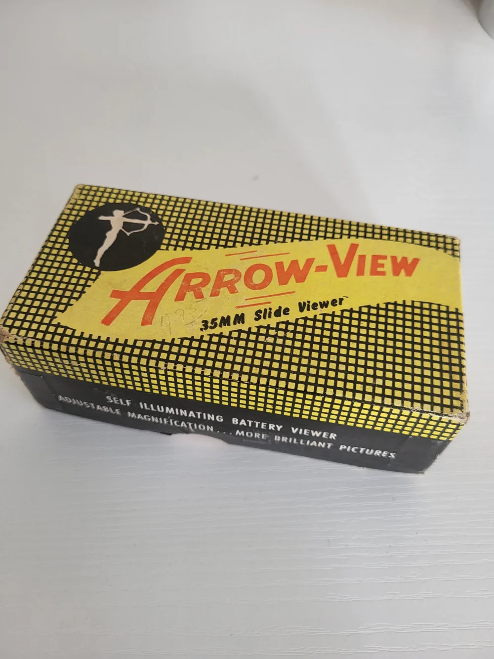 Arrow View 35mm Slide Viewer In Box Gray Marble Vintage